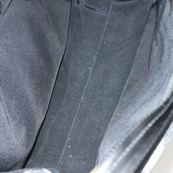 CHANEL Shoulder Bag Enamel Black Gold CC Auth bs26864