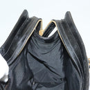 CHANEL Shoulder Bag Enamel Black Gold CC Auth bs26864-19