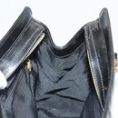 CHANEL Shoulder Bag Enamel Black Gold CC Auth bs26864-20