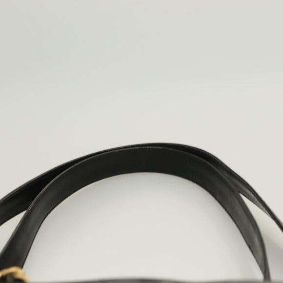 CHANEL Shoulder Bag Enamel Black Gold CC Auth bs26864