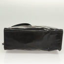 CHANEL Shoulder Bag Enamel Black Gold CC Auth bs26864-5