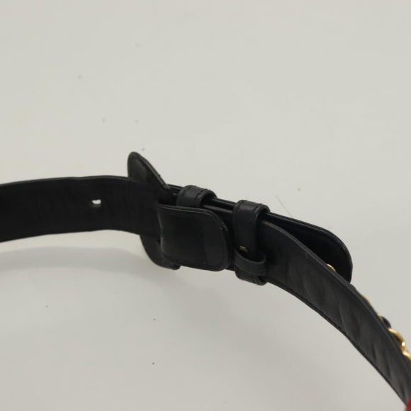 CHANEL Matelasse Waist bag Lamb Skin Red Gold Green CC Auth bs26866