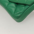 CHANEL Matelasse Waist bag Lamb Skin Red Gold Green CC Auth bs26866-16