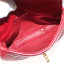 CHANEL Matelasse Waist bag Lamb Skin Red Gold Green CC Auth bs26866-11