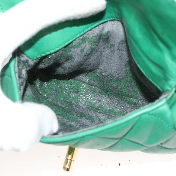 CHANEL Matelasse Waist bag Lamb Skin Red Gold Green CC Auth bs26866