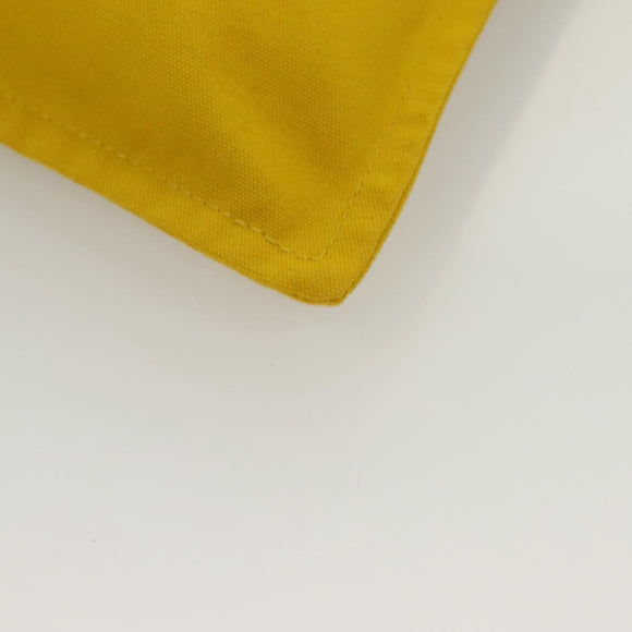 HERMES Bora Bora Pouch GM Canvas Yellow Silver Auth bs26874