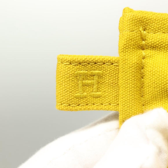 HERMES Bora Bora Pouch GM Canvas Yellow Silver Auth bs26874