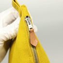 HERMES Bora Bora Pouch GM Canvas Yellow Silver Auth bs26874-9