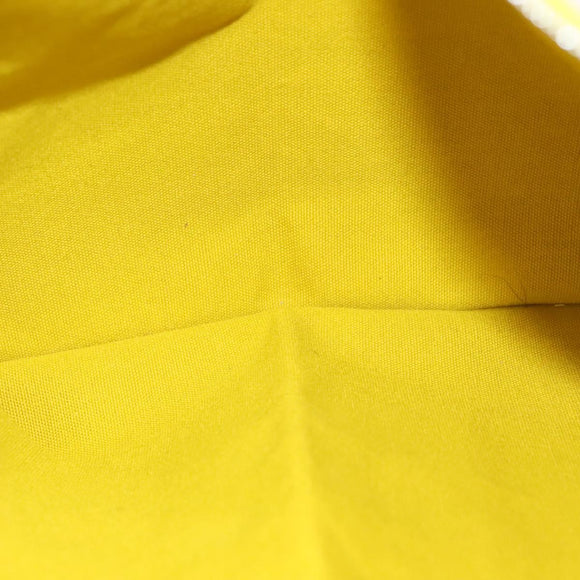 HERMES Bora Bora Pouch GM Canvas Yellow Silver Auth bs26874