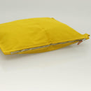 HERMES Bora Bora Pouch GM Canvas Yellow Silver Auth bs26874-5