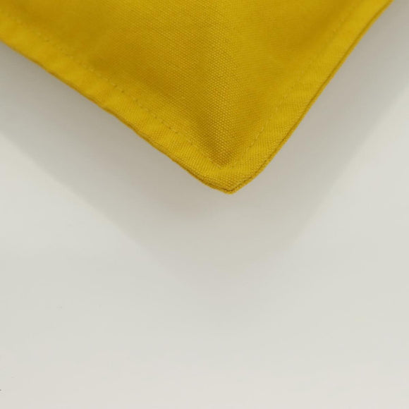 HERMES Bora Bora Pouch GM Canvas Yellow Silver Auth bs26874