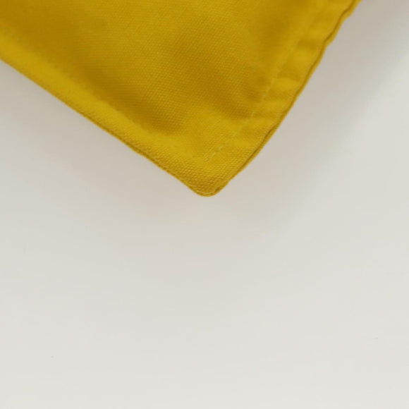 HERMES Bora Bora Pouch GM Canvas Yellow Silver Auth bs26874