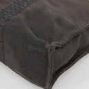 HERMES Her Line MM Hand Bag Canvas Gray Auth bs26875-9