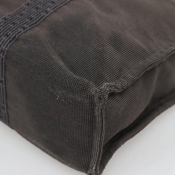 HERMES Her Line MM Hand Bag Canvas Gray Auth bs26875