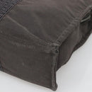 HERMES Her Line MM Hand Bag Canvas Gray Auth bs26875-15