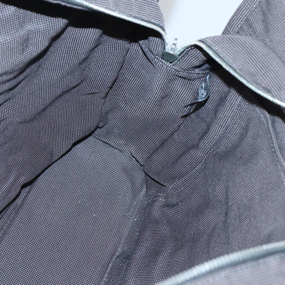 HERMES Her Line MM Hand Bag Canvas Gray Auth bs26875