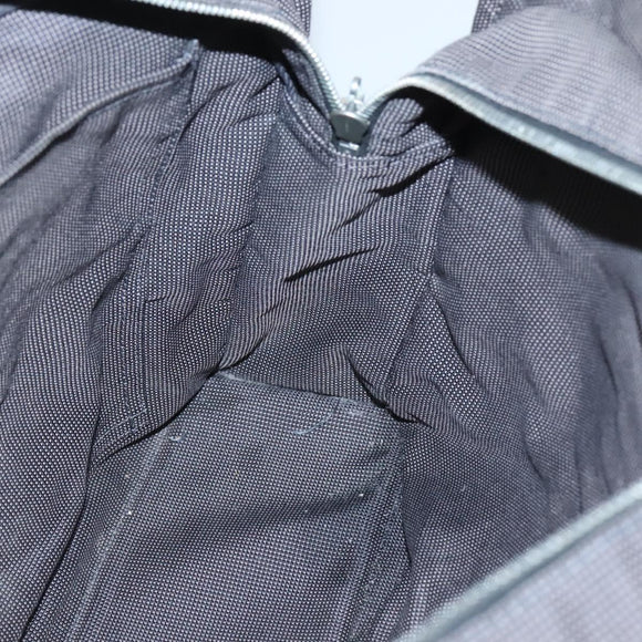 HERMES Her Line MM Hand Bag Canvas Gray Auth bs26875