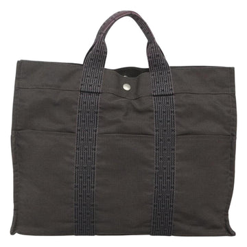 HERMES Her Line MM Hand Bag Canvas Gray Auth bs26875 - 0