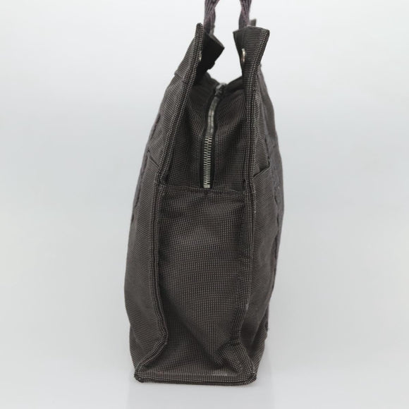 HERMES Her Line MM Hand Bag Canvas Gray Auth bs26875