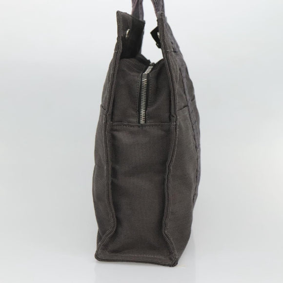 HERMES Her Line MM Hand Bag Canvas Gray Auth bs26875