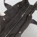 HERMES Her Line MM Hand Bag Canvas Gray Auth bs26875-6