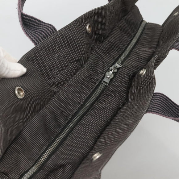 HERMES Her Line MM Hand Bag Canvas Gray Auth bs26875