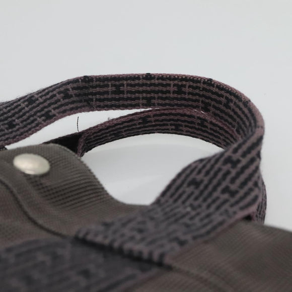 HERMES Her Line MM Hand Bag Canvas Gray Auth bs26875