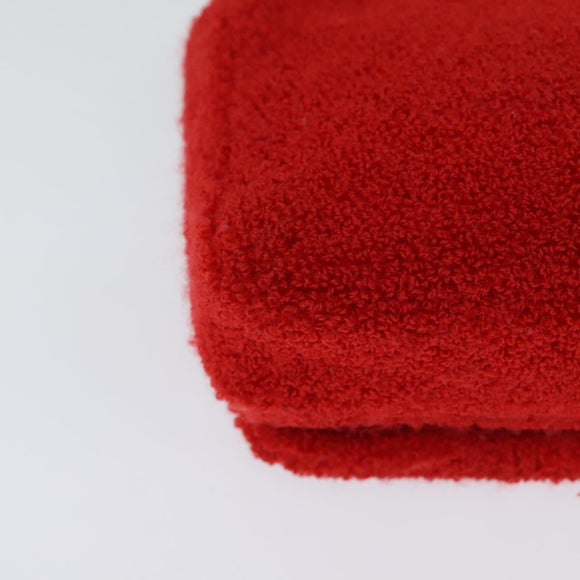 BURBERRY Chain Shoulder Bag pile Red Silver Auth bs26879