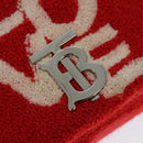BURBERRY Chain Shoulder Bag pile Red Silver Auth bs26879-17