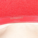 BURBERRY Chain Shoulder Bag pile Red Silver Auth bs26879-18
