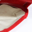 BURBERRY Chain Shoulder Bag pile Red Silver Auth bs26879-19