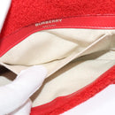 BURBERRY Chain Shoulder Bag pile Red Silver Auth bs26879-21