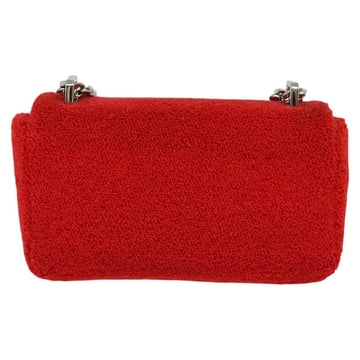 BURBERRY Chain Shoulder Bag pile Red Silver Auth bs26879 - 0