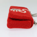 BURBERRY Chain Shoulder Bag pile Red Silver Auth bs26879-4