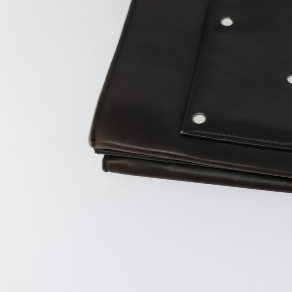 Gianni Versace Shoulder Bag Leather Brown Silver Auth bs26882