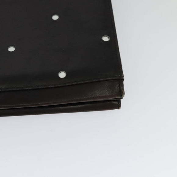 Gianni Versace Shoulder Bag Leather Brown Silver Auth bs26882