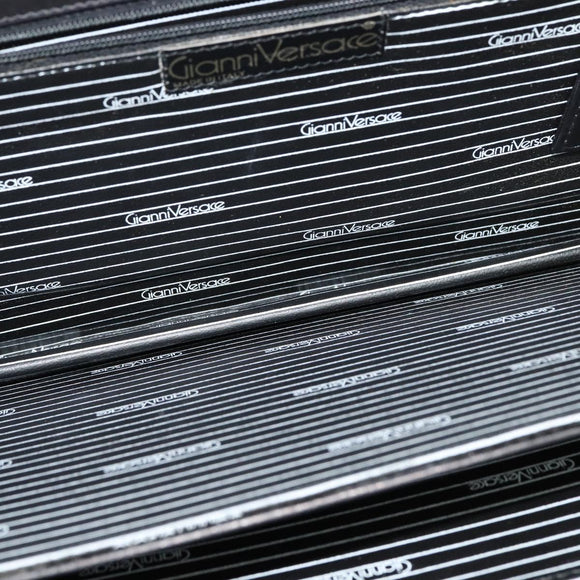 Gianni Versace Shoulder Bag Leather Brown Silver Auth bs26882