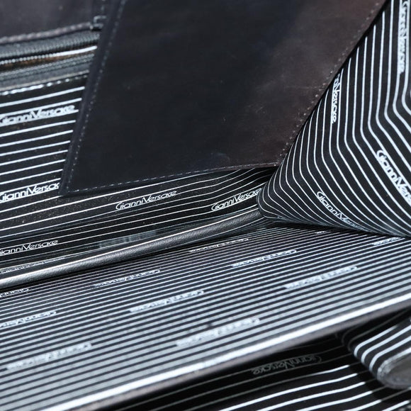 Gianni Versace Shoulder Bag Leather Brown Silver Auth bs26882