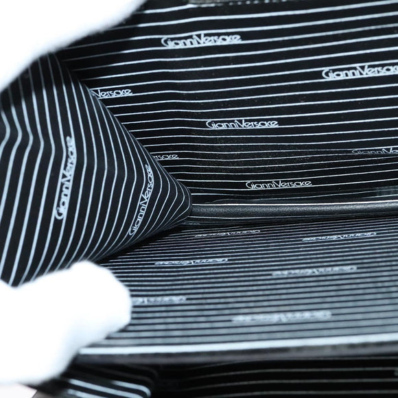 Gianni Versace Shoulder Bag Leather Brown Silver Auth bs26882