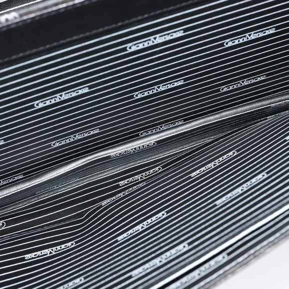 Gianni Versace Shoulder Bag Leather Brown Silver Auth bs26882