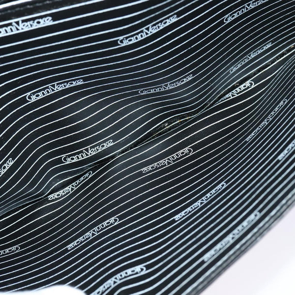 Gianni Versace Shoulder Bag Leather Brown Silver Auth bs26882