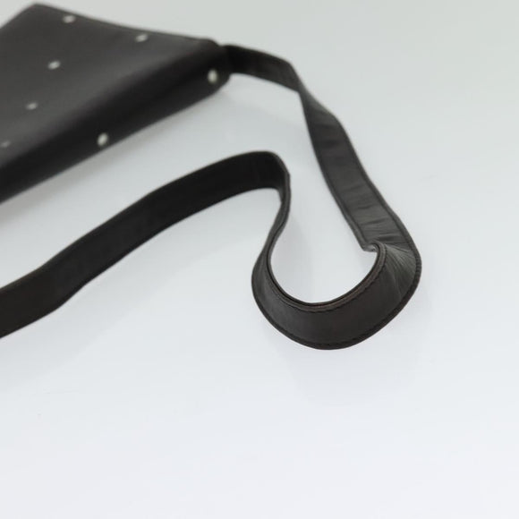 Gianni Versace Shoulder Bag Leather Brown Silver Auth bs26882