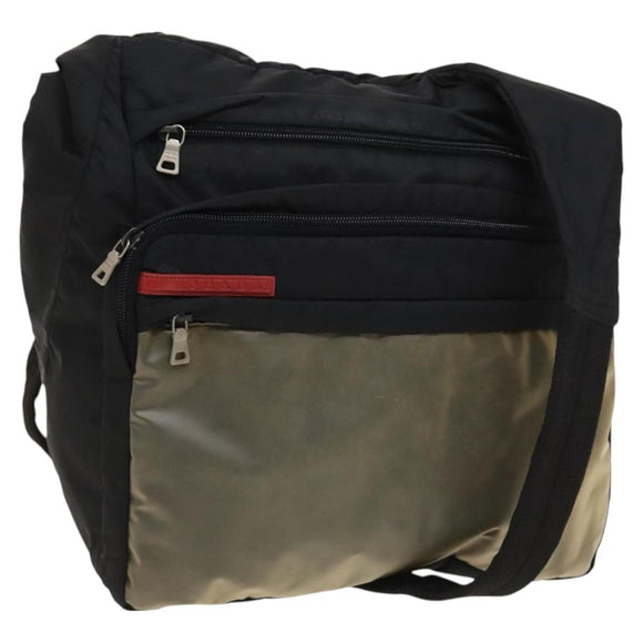PRADA Sports Shoulder Bag Nylon Black Silver Auth bs26885