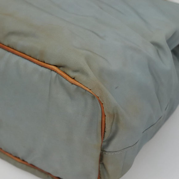 PRADA Shoulder Bag Nylon Light Blue Silver Auth bs26887