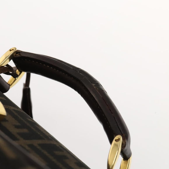 FENDI Zucca Canvas Carry Case Suitcase Black Brown Auth bs26889