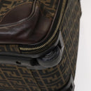 FENDI Zucca Canvas Carry Case Suitcase Black Brown Auth bs26889-18