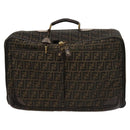 FENDI Zucca Canvas Carry Case Suitcase Black Brown Auth bs26889-13