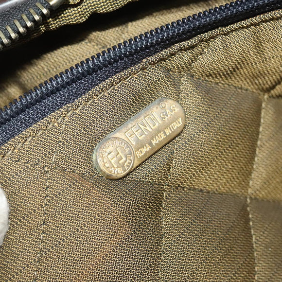 FENDI Zucca Canvas Carry Case Suitcase Black Brown Auth bs26889