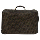 FENDI Zucca Canvas Carry Case Suitcase Black Brown Auth bs26889-2