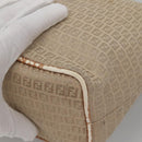 FENDI Zucchino Canvas Hand Bag Nylon Beige Silver Auth bs26890-15